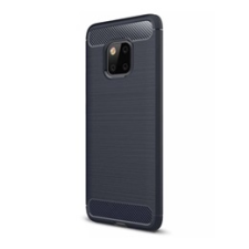 Gigapack Huawei Mate 20 Pro Szilikon telefonvédő (légpárnás sarok, szálcsiszolt, karbon minta, sötétkék) tok és táska