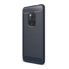 Gigapack Huawei Mate 20 Szilikon telefonvédő (légpárnás sarok, szálcsiszolt, karbon minta, sötétkék) tok és táska