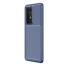Gigapack Huawei P40 Pro Szilikon telefonvédő (légpárnás sarok, karbon minta, sötétkék) tok és táska