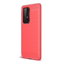 Gigapack Huawei P40 Pro Szilikon telefonvédő (légpárnás sarok, szálcsiszolt, karbon minta, piros) tok és táska