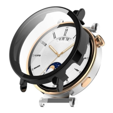 Gigapack Huawei Watch GT 4 41mm műanyag keret (bumper, ütésállóság + kijelzővédő üveg) fekete okosóra kellék