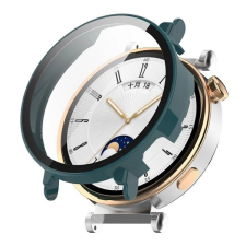 Gigapack Huawei Watch GT 4 41mm műanyag keret (bumper, ütésállóság + kijelzővédő üveg) sötétzöld okosóra kellék