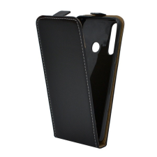 Gigapack Huawei Y6p tok álló (Flip, lefelé nyíló, szilikon tartó) fekete tok és táska