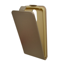 Gigapack LG K4 2017 (M160) tok álló (Flip, lefelé nyíló, szilikon tartó) arany tok és táska