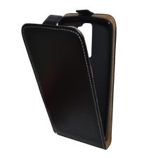 Gigapack LG K8 (K350n) tok álló (Flip, lefelé nyíló, szilikon tartó) fekete tok és táska