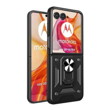 Gigapack Motorola Razr 50 Ultra defender szilikon telefonvédő (ütésállóság, tartógyűrű, kameravédő) fekete tok és táska