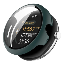 Gigapack Műanyag keret (BUMPER, ütésállóság + kijelzővédő üveg) SÖTÉTZÖLD Google Pixel Watch 3 45mm mobiltelefon kellék