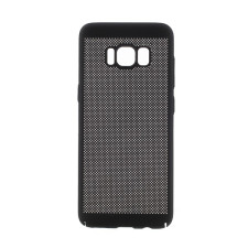 Gigapack Műanyag telefonvédő (gumírozott, lyukacsos minta) FEKETE [Samsung Galaxy S8 (SM-G950)] (5996457697991) tok és táska