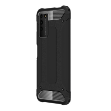 Gigapack műanyag telefonvédő (közepesen ütésálló, Honor X10 szilikon belső, fémhatás) fekete tok és táska