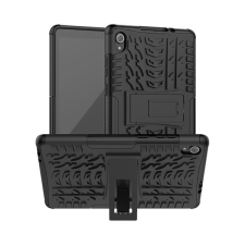 Gigapack műanyag telefonvédő (közepesen ütésálló, Lenovo Tab M8 (TB-8505X) LTE szilikon belső, autógumi minta) fekete tablet tok