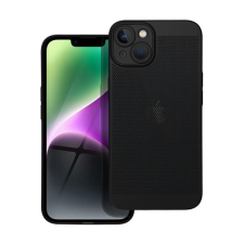 Gigapack Műanyag telefonvédő (légáteresztő, lyukacsos minta, kamera védelem) FEKETE Apple iPhone 14 tok és táska