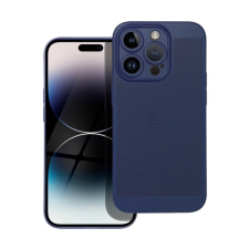 Gigapack Műanyag telefonvédő (légáteresztő, lyukacsos minta, kamera védelem) SÖTÉTKÉK Apple iPhone 14 Pro tok és táska