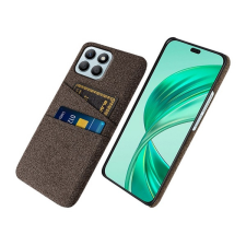 Gigapack Műanyag telefonvédő (ütésállóság, kártyatartó, textil hatás) BARNA Honor X8b tok és táska