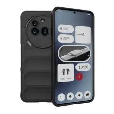 Gigapack Nothing Phone (3a) Pro szilikon telefonvédő (ütésállóság, kameravédő, 3d) fekete tok és táska