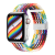 Gigapack Pótszíj (egyedi méret, textil, állítható, szivárvány minta) FEHÉR Apple Watch Ultra 49mm, Apple Watch Series 7 45mm, Apple Watch Series SE 2 44mm, Apple Watch Series 1 42mm, Apple Watch Serie