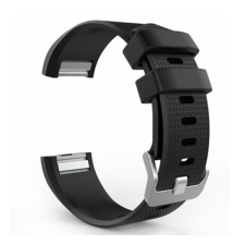 Gigapack Pótszíj (szilikon, állítható, 18 mm) FEKETE [Fitbit Charge 2] (5996457945672) okosóra kellék