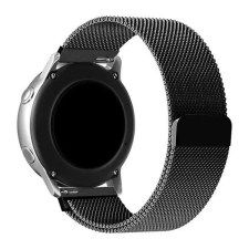Gigapack pótszíj (univerzális, 22 mm, alumínium, milánói szíj, mágneses zár) fekete okosóra kellék
