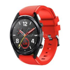 Gigapack Pótszíj (univerzális, 22mm, szilikon, csíkos) PIROS (GP-88205) okosóra kellék