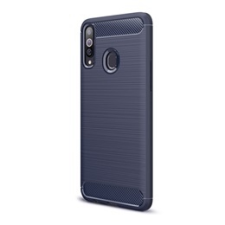 Gigapack Samsung Galaxy A20s Szilikon telefonvédő (légpárnás sarok, szálcsiszolt, karbon minta, sötétkék) tok és táska