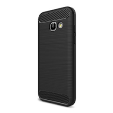 Gigapack Samsung Galaxy A3 (2017) Szilikon telefonvédő (légpárnás sarok, szálcsiszolt, karbon minta, fekete) tok és táska