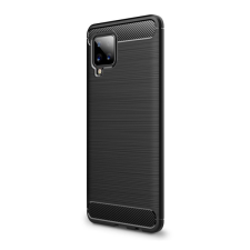 Gigapack Samsung Galaxy A42 5G Szálcsiszolt Szilikon Tok - Fekete tok és táska