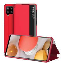 Gigapack Samsung Galaxy A42 (SM-A425F) tok álló (aktív Flip, oldalra nyíló, hívószámkijelzés) piros tok és táska