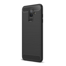 Gigapack Samsung Galaxy A6+ (2018) Szálcsiszolt Szilikon Tok - Fekete tok és táska