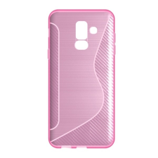 Gigapack Samsung Galaxy A6+ (2018) szilikon telefonvédő (S-line, karbon minta, rózsaszín) tok és táska