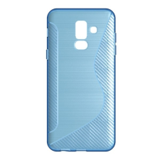 Gigapack Samsung Galaxy A6+ (2018) szilikon telefonvédő (S-line, karbon minta, világoskék) tok és táska
