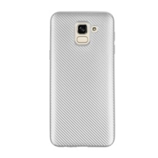 Gigapack Samsung Galaxy J6 (2018) szilikon telefonvédő (karbon minta, ezüst) tok és táska