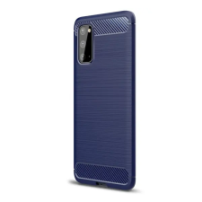 Gigapack Samsung Galaxy S20 5G Szálcsiszolt Szilikon Tok - Sötétkék tok és táska