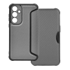 Gigapack Samsung Galaxy S23 FE (SM-S711) tok álló, bőr hatású (ütésálló, légpárnás, kameravédő, karbon minta) ezüst
