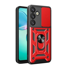 Gigapack Samsung Galaxy S25 (SM-S931) defender szilikon telefonvédő (ütésállóság, tartógyűrű, kameravédő) piros tok és táska