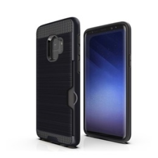 Gigapack Samsung Galaxy S9 műanyag telefonvédő (közepesen ütésálló, szálcsiszolt minta, fekete) tok és táska