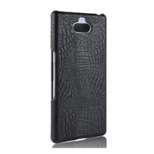 Gigapack Sony Xperia 10+ műanyag telefonvédő (bőr hatású, krokodilbőr minta, fekete) tok és táska