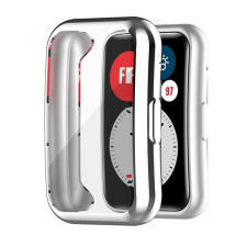 Gigapack Szilikon keret (BUMPER, ütésálló, fémhatás) EZÜST [Huawei Watch Fit] (5996591037806) okosóra kellék