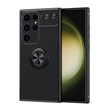 Gigapack Szilikon telefonvédő (asztali tartó, tartógyűrű, 360°, mágneses) FEKETE tok és táska