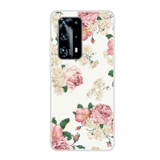 Gigapack Szilikon telefonvédő (bazsarózsa minta) FEHÉR [Huawei P40 Pro 5G] (5996457964253) tok és táska