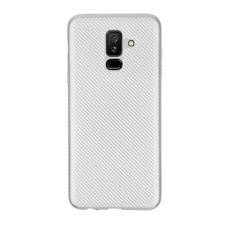 Gigapack Szilikon telefonvédő (karbon minta) EZÜST [Samsung Galaxy A6+ (2018) SM-A605F] (5996457771561) tok és táska