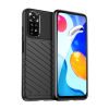 Gigapack Szilikon telefonvédő (közepesen ütésálló, csíkos, dombor minta) FEKETE Xiaomi Redmi Note 11 4G (Redmi Note 11S)