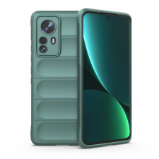 Gigapack Szilikon telefonvédő (közepesen ütésálló, kamera védelem, 3D minta) SÖTÉTZÖLD Xiaomi 12 Pro tok és táska