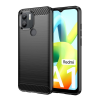 Gigapack Szilikon telefonvédő (közepesen ütésálló, légpárnás sarok, szálcsiszolt, karbon minta) FEKETE Xiaomi Redmi A2 Plus