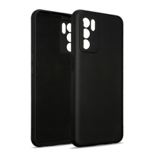 Gigapack Szilikon telefonvédő (matt, mikrofiber plüss karcolásmentesítő belső, prémium) FEKETE [Oppo A16s] (5996591235202) tok és táska