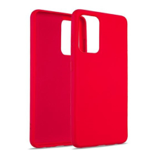 Gigapack Szilikon telefonvédő (matt, mikrofiber plüss karcolásmentesítő belső, prémium) PIROS Apple iPhone 12, iPhone 12 Pro tok és táska