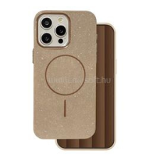 Gigapack Szilikon telefonvédő (műanyag hátlap, kameravédő, MagSafe, csillogó) BARNA (GP-173586) tok és táska