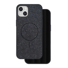 Gigapack Szilikon telefonvédő (műanyag hátlap, kameravédő, MagSafe, csillogó) FEKETE Apple iPhone 14 tok és táska