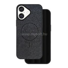 Gigapack Szilikon telefonvédő (műanyag hátlap, kameravédő, MagSafe, csillogó) FEKETE (GP-171522) tok és táska