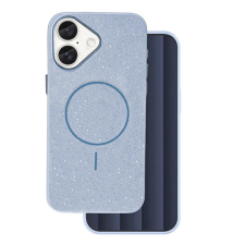Gigapack Szilikon telefonvédő (műanyag hátlap, kameravédő, MagSafe, csillogó) VILÁGOSKÉK Apple iPhone 16 tok és táska