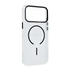 Gigapack Szilikon telefonvédő (műanyag hátlap, kameravédő, MagSafe, légpárnás sarok) FEKETE (GP-177257) tok és táska