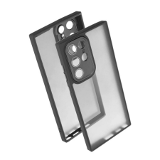 Gigapack Szilikon telefonvédő (ütésállóság, akril hátlap, kameravédő) FEKETE tok és táska